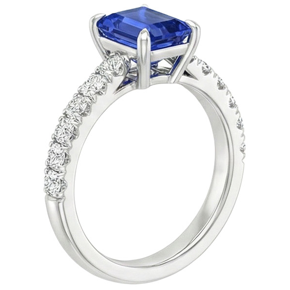 natural emerald sapphire 4.50ct ring side angle