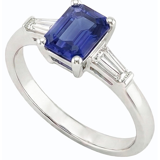natural emerald sapphire 1.75ct ring front view
