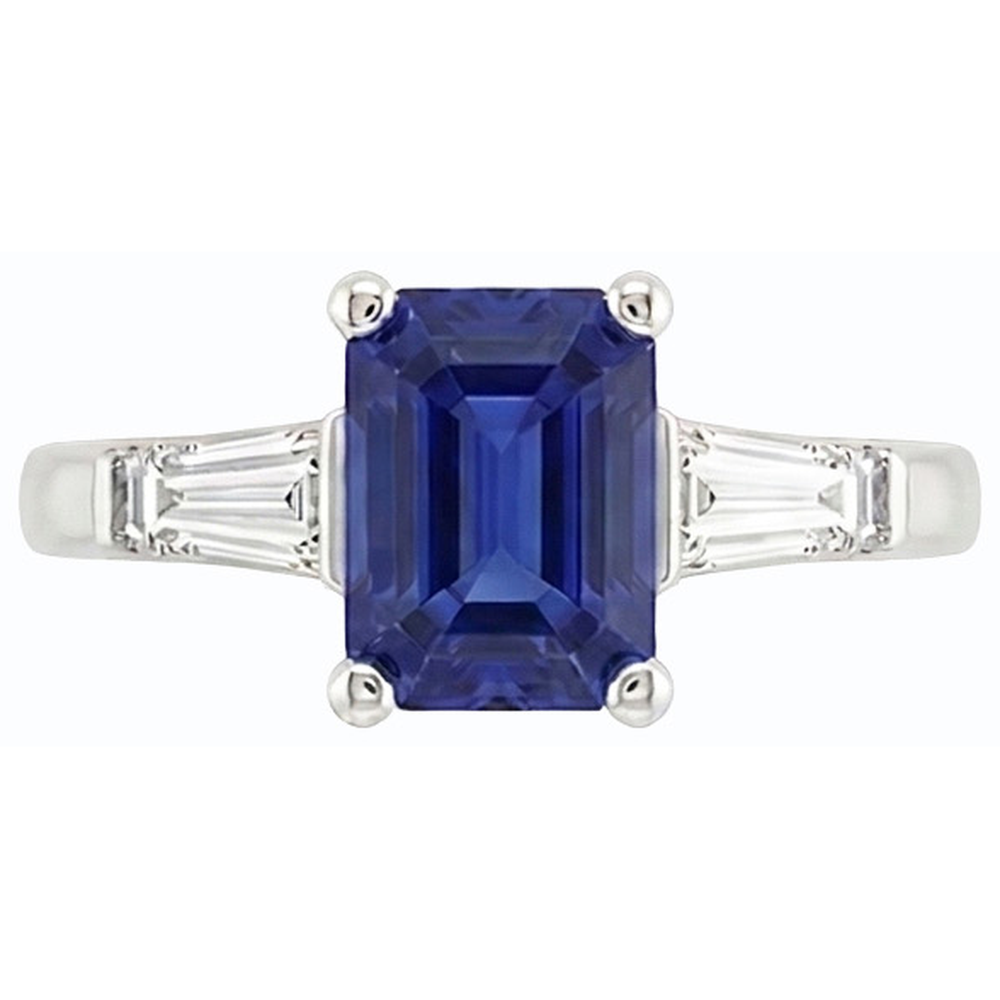 natural emerald sapphire 1.75ct ring side angle