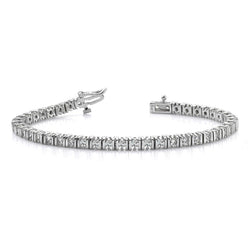 Women 6.75 Ct Round Cut Genuine Diamond Double Link Tennis Bracelet White Gold