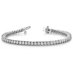 Women 6 Carats Round Real Natural Earth Mined Diamond Tennis Bracelet White Gold 14K