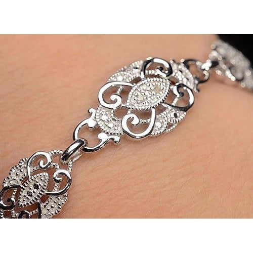 Women Bracelet 5 Carats Real Diamond White Jewelry 14K - Tennis Bracelet-harrychadent.ca