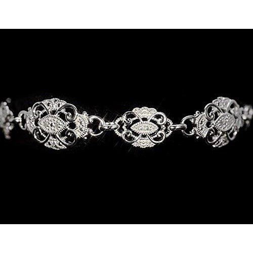 Women Bracelet 5 Carats Real Diamond White Jewelry 14K - Tennis Bracelet-harrychadent.ca