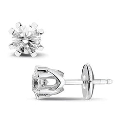 Women Criss Cross Solitaire Earring 3 Ct Round Brilliant Cut Genuine Diamond White Gold