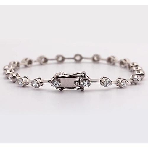 Women Genuine Diamond Bracelet 6 Carats F Vs1 Jewelry 14K