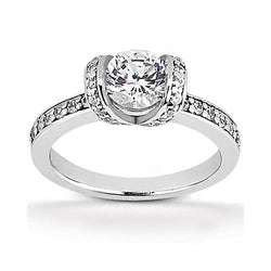 Women Genuine Diamond Engagement Ring White Gold 18K 1.40 Ct. New