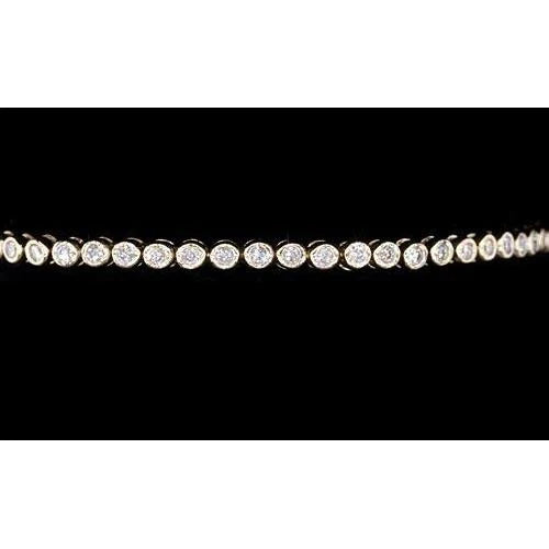 Women Genuine Diamond Tennis Bracelet 5.50 Carats Round Yellow Gold 