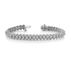 Women Genuine Natural Earth Mined Diamond Tennis Bracelet Round Cut 5.40 Carats White Gold 14K