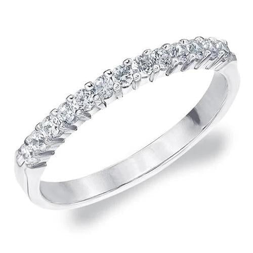 Women Genuine Diamond Wedding Anniversary Band 0.90 Carats White Gold 14K