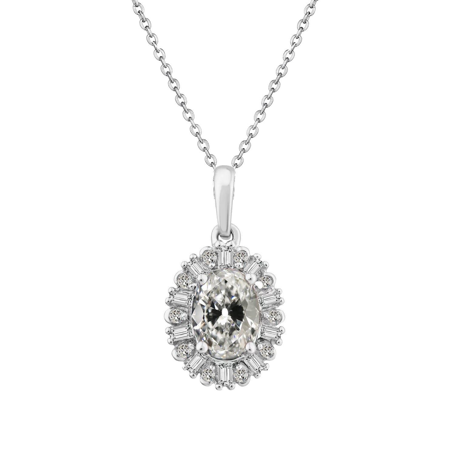 Drop Pendant 14K White Gold with Brilliant Diamond – main view