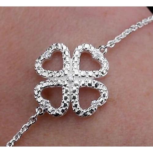 Women Natural Diamond Bracelet 2 Carat Heart Shape Jewelry New