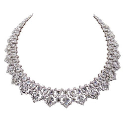Women Necklace 110 Ct Sparkling F Vvs1 Real Diamonds White Gold 14K