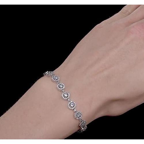 Women Real Diamond Bracelet 7 Carats Jewelry New
