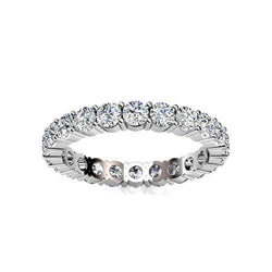 Women Real Diamond Eternity Engagement Band 2.20 Carats White Gold 14K