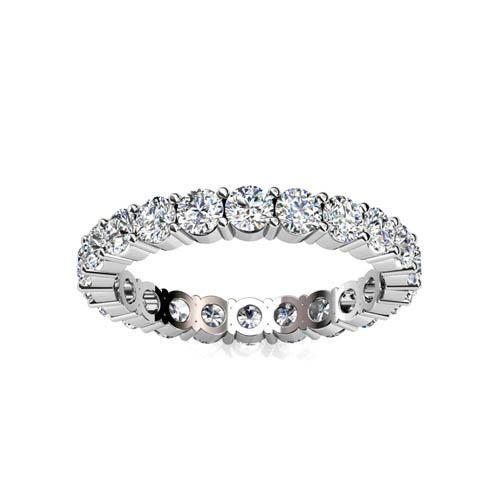 Women Real Diamond Eternity Engagement Band 2.20 Carats White Gold 14K