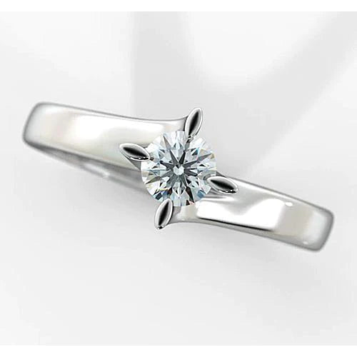 Women Real Diamond Solitaire Ring 1 Carat Twisted Shank 14K