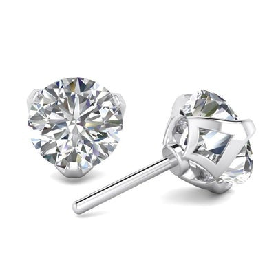 Women Real Diamond Studs Earrings 4.40 Carats Gold White 14K - Stud Earrings-harrychadent.ca