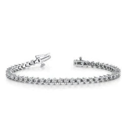 Women Round Genuine Diamond Tennis Bracelet 8.16 Carats White Gold 14K