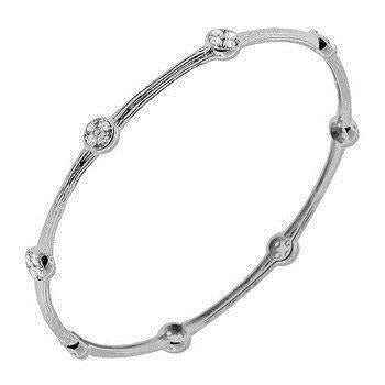 Women Round Real Diamond Bangle 2 Carats White Gold - Bangle-harrychadent.ca