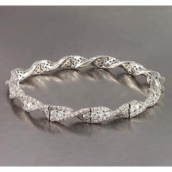 Women Round Real Diamond Bracelet 8 Carats Jewelry New