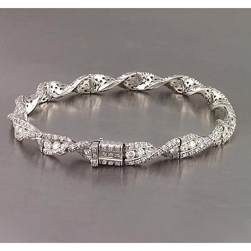 Women Round Real Diamond Bracelet 8 Carats Jewelry New