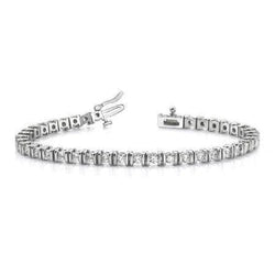 Women Sparkling 4 Ct Round Cut Real Diamonds Tennis Bracelet White Gold