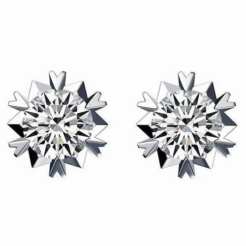 Women Stud Earrings 3.50 Ct Round Brilliant Cut Real Diamonds White Gold