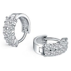 Women Stud Halo Earrings 4.90 Carats Brilliant Real Diamond 14K White Gold