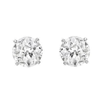 Women Studs Earring 2.50 Ct Old Mine Cut Real Diamonds White Gold