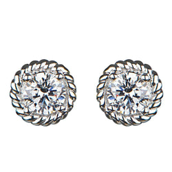 Women Studs Earrings 3 Ct Round Brilliant Cut Real Natural Earth Mined Diamonds White Gold 14K