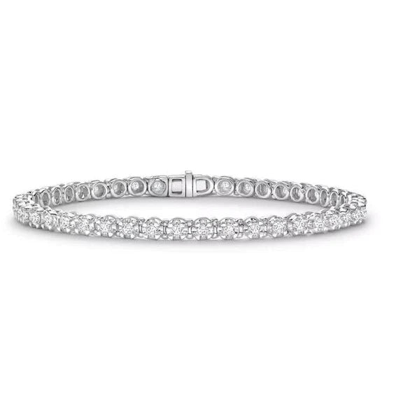 Women Tennis Bracelet 4.50 Ct White Gold 14K Round Natural Diamond Cut Mounting