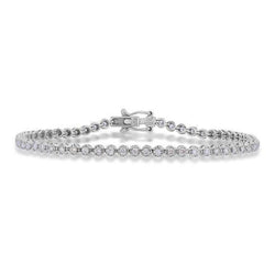 Women Tennis Bracelet Sparkling Real Diamond White Gold 14K 5.40 Carats