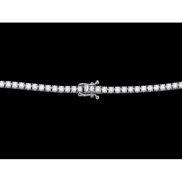 Women 14K White Gold Lab Grown Tennis Necklace 22 Inch Chain