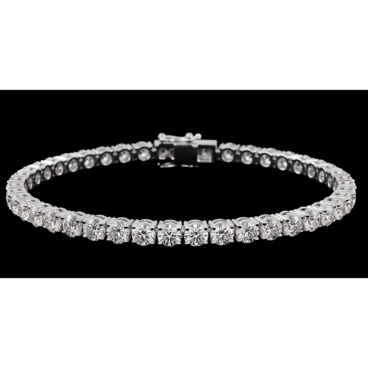 Women 4 Carat Lab Grown Tennis Bracelet 14K White Gold