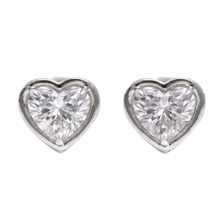 Women Heart Cut Lab Grown Diamonds Stud Earring 2 Carat Prong Setting