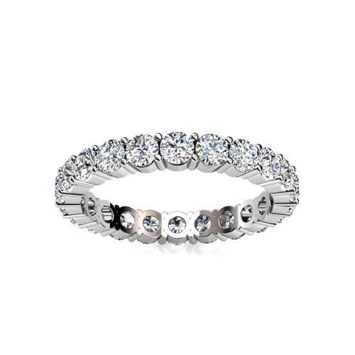 Women Lab Grown Diamond Eternity Engagement Band 3.50 Carats White Gold 14K