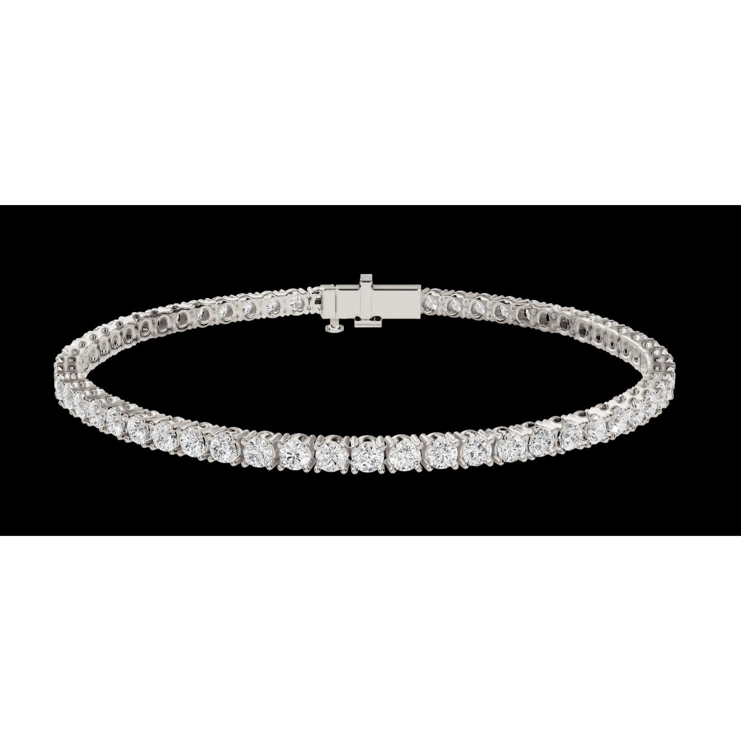 Women Lab Grown Tennis Bracelet 7 Carat 14K White Gold