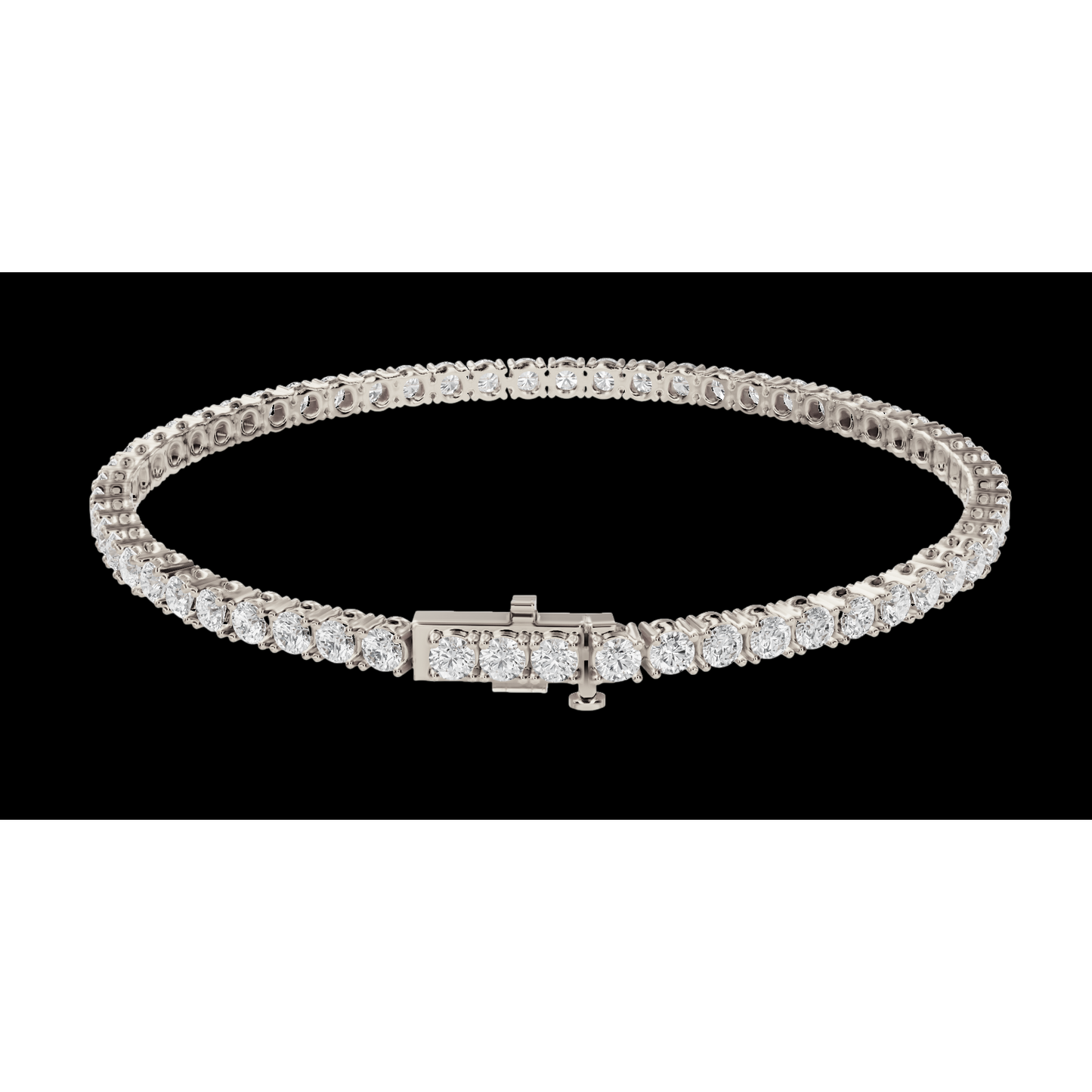 Women Lab Grown Tennis Bracelet 7 Carat 14K White Gold