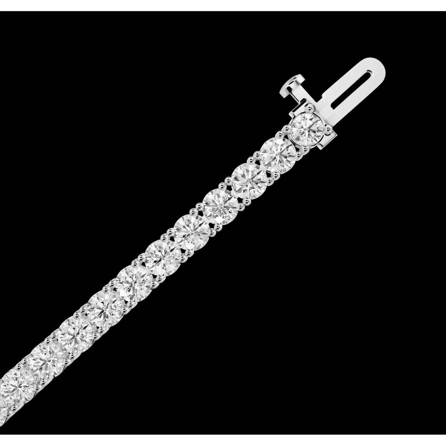 Women Lab Grown Tennis Bracelet 7 Carat 14K White Gold