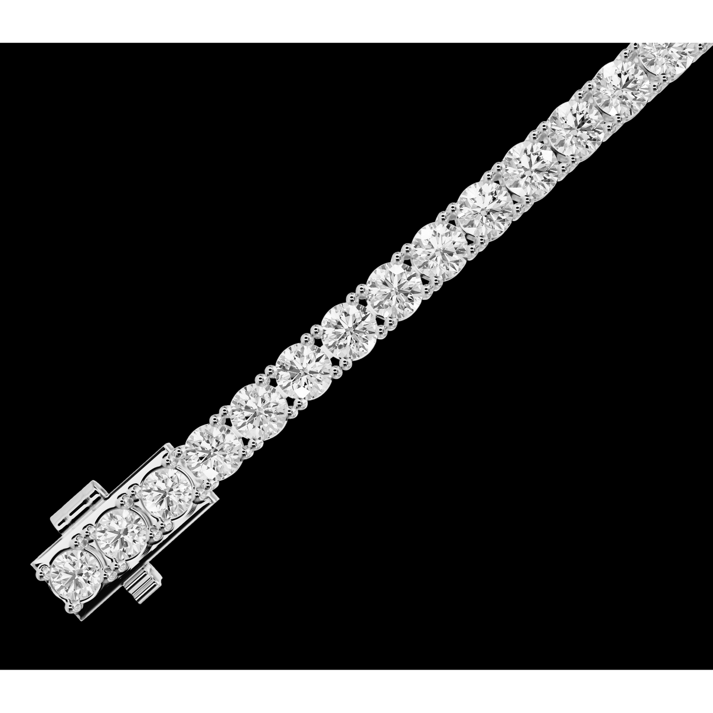 Women Lab Grown Tennis Bracelet 7 Carat 14K White Gold