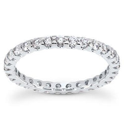 Women Real Round Natural Earth Mined Diamond Eternity Wedding Band 0.90 Carats