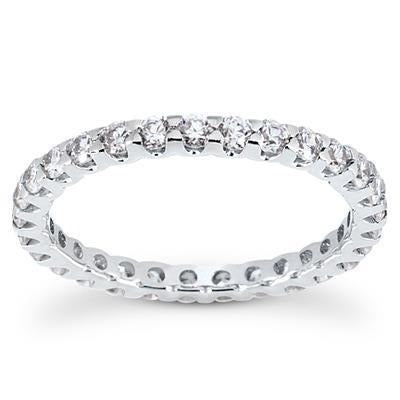 Women Real Round Natural Earth Mined Diamond Eternity Wedding Band 0.90 Carats