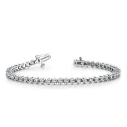 Women Round Lab Grown Diamonds Tennis Bracelet 8.16 Carats White Gold 14K