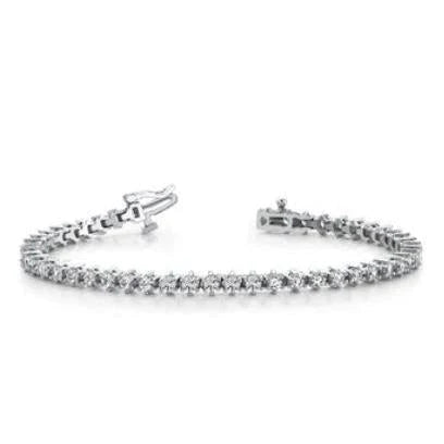 Women Round Lab Grown Diamonds Tennis Bracelet 8.16 Carats White Gold 14K