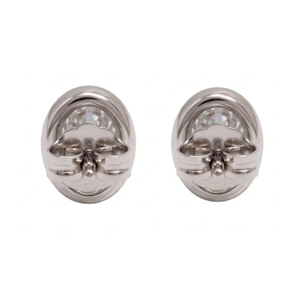 Women Stud Oval Cut Lab Grown Diamonds Earring 1 Carat White Gold 14K
