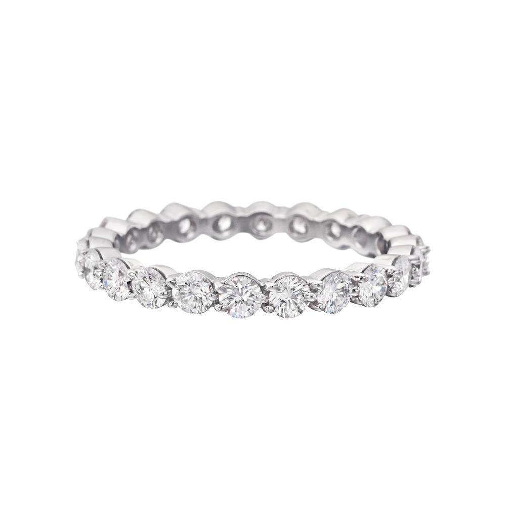 Women Wedding Band 3.50 Carats Round Lab Grown Diamond White Gold 14K