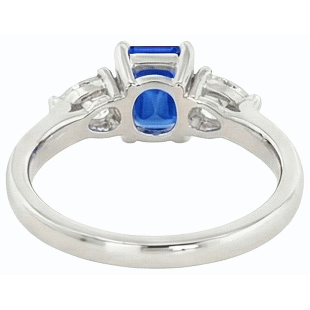 natural emerald sapphire 2ct ring top view