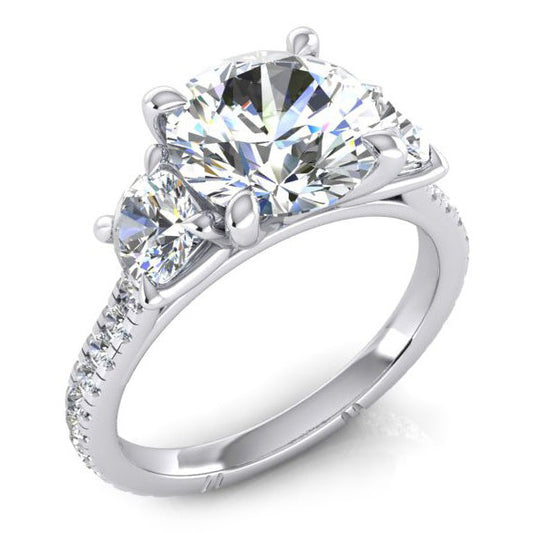 Women's Engagement Ring Round Natural Earth Mined Diamond ( Not Lab Grown )