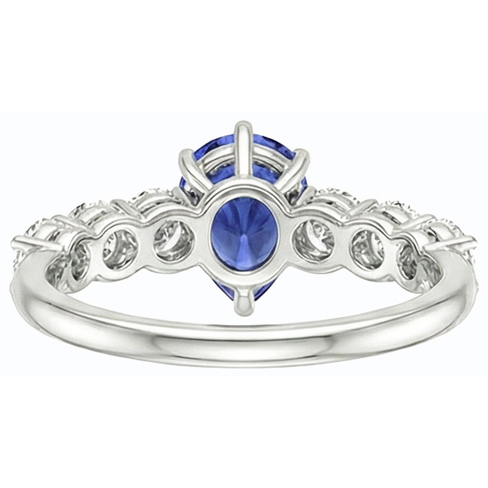 natural round sapphire 4ct ring top view