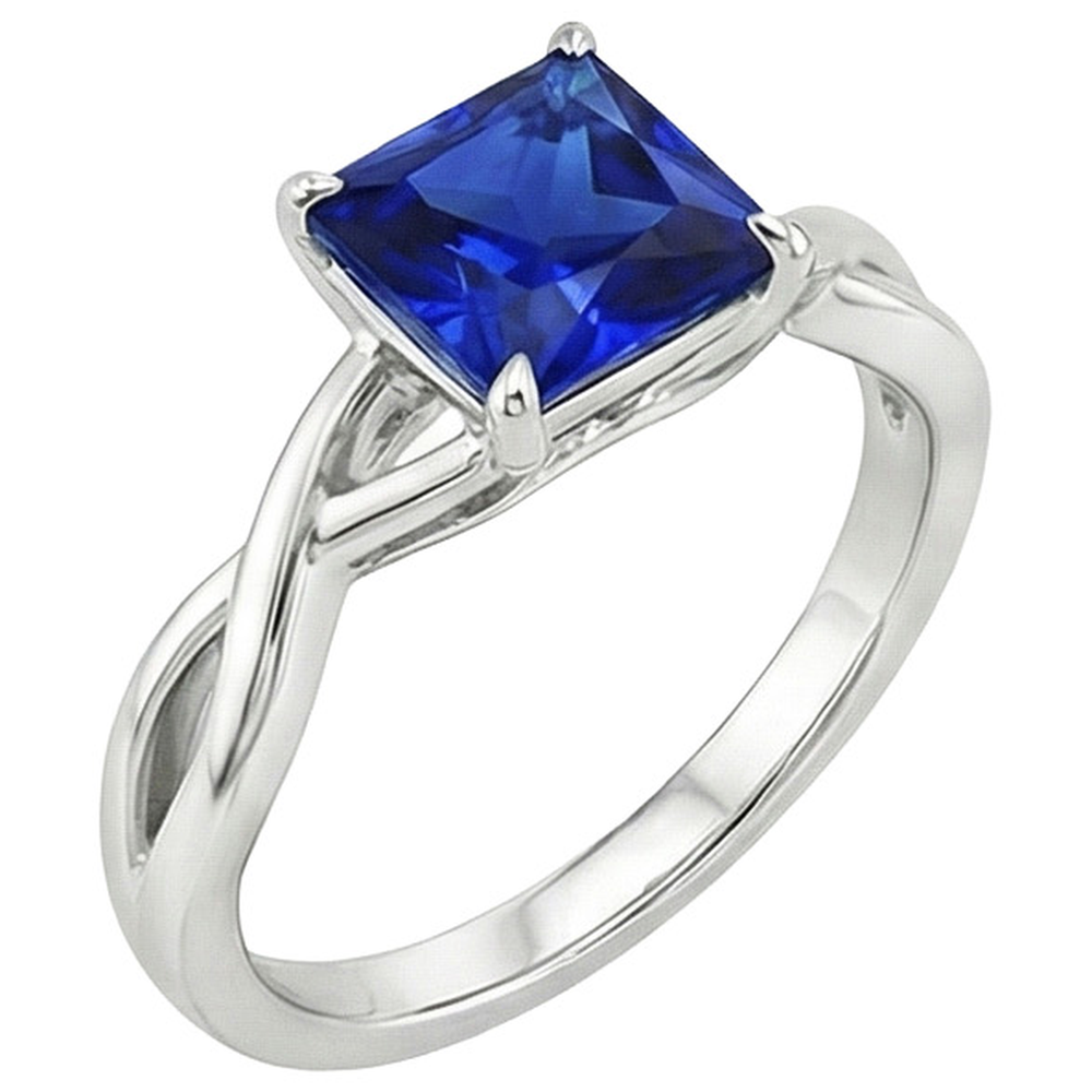 natural cushion sapphire 2.25ct ring side angle